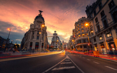 Gran Via, main street of Madrid, Spain.